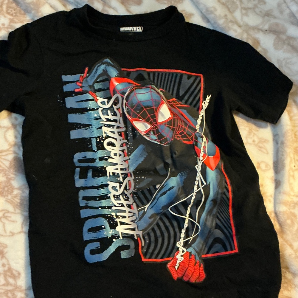 Marvel Black T-Shirt with Red and Blue Spider-Man Design